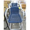 Image 1 : 3 New Blue & Wicker Aluminum Bar Stool 3 x $