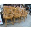 Image 1 : 7 Teak Swivel Bar Stools 7 x $