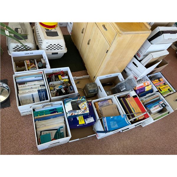 LARGE LOT OF OFFICE SUPPLIES AND STATIONERY, TOILET AUGER, PRINTER PAPER, ENVELOPES, THERMAL ROLLS,