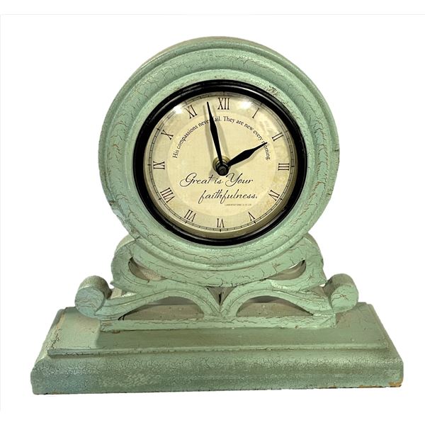 Blessings Unlimited Mantle Clock with verse "Great is Your Faithfulness"