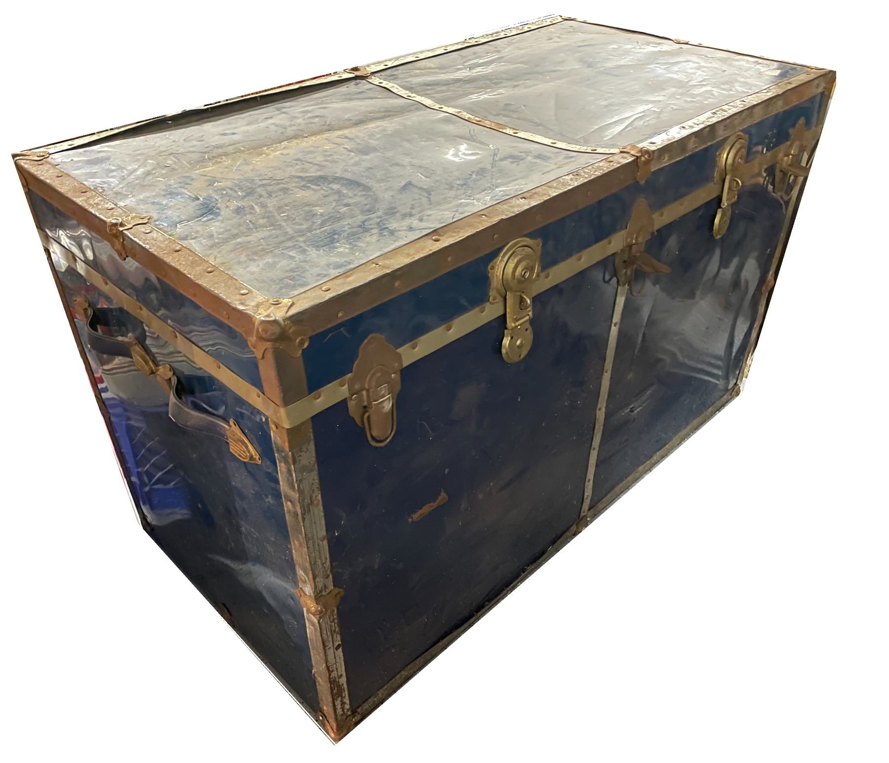 Large Blue Trunk Large Blue Steamer Trunk