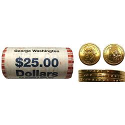 2007 George Washington Presidential Dollar 25 Coin Roll