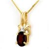 1.0 ctw Garnet Diamond Pendant Yellow Gold Jewelry