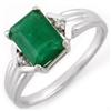 1.53 ctw Diamond Emerald Ring White Gold Jewelry