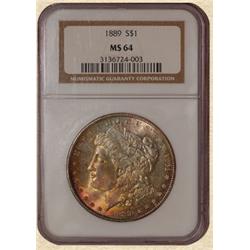 1889 Morgan $ MS64 NGC Color+