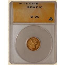 1847-O $2.5 Liberty VF25 ANACS
