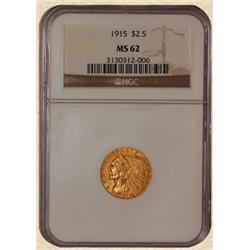 1915 $2.5 Indian MS62 NGC
