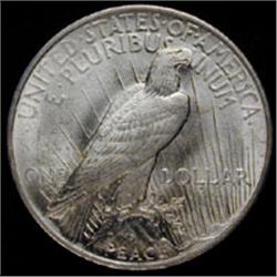 Lot of 6 BU Peace Silver Dollars