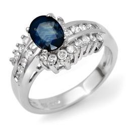 1.75 ctw Diamond Sapphire Ring 14kt Gold Jewelry