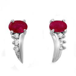 .72 ctw Ruby Diamond Earrings White Gold Jewelry