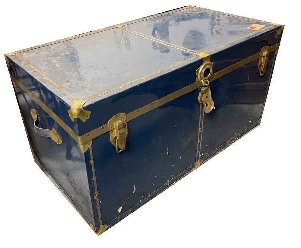 Large Blue Steamer Trunk , 40