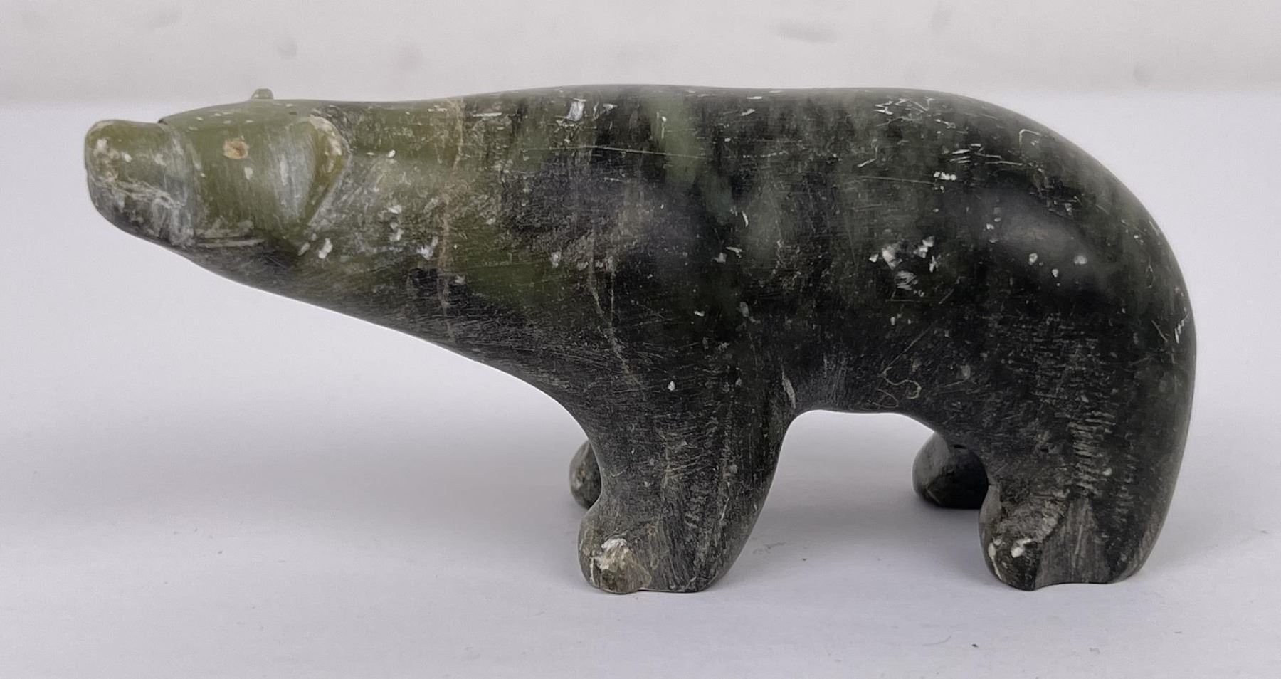 Alaskan Inuit Eskimo Soapstone Polar Bear Carving