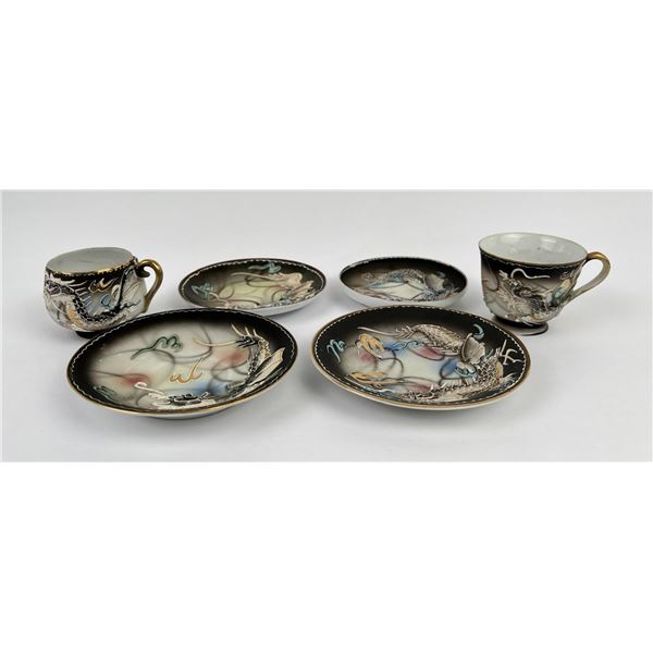 Lithophane Japanese Dragon Tea Set