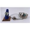 Image 1 : Navajo Bear Paw Turquoise Slave Bracelet Set