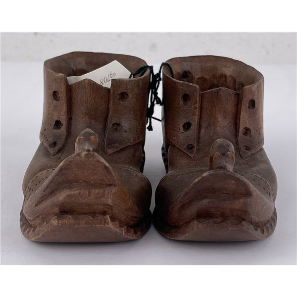 Black Forest Wood Carved Elf Shoes