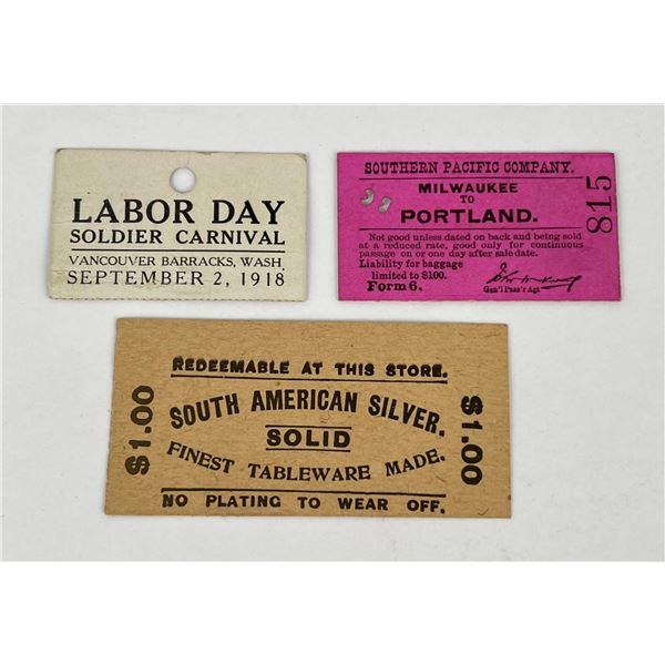 Collection of Antique Ticket Stubs