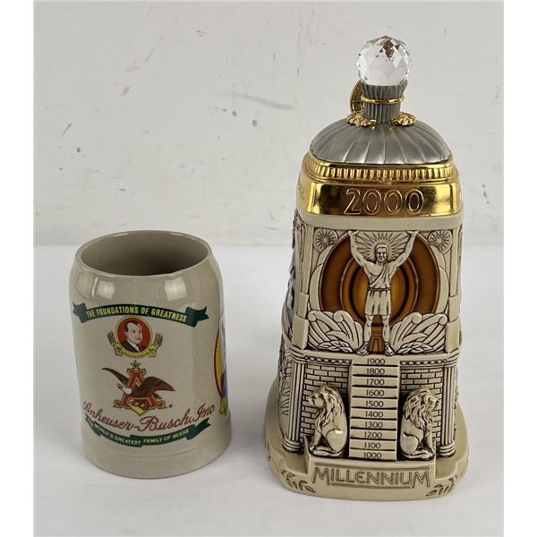 Pair of Budweiser Beer Steins