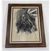 Image 1 : Hugh Cabot Apache Indian Warrior Charcoal Drawing