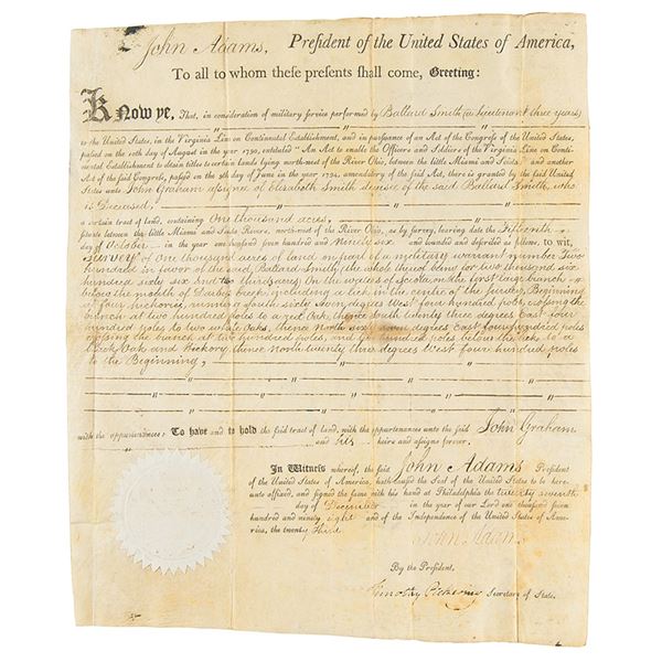 John Adams Document Signed as President