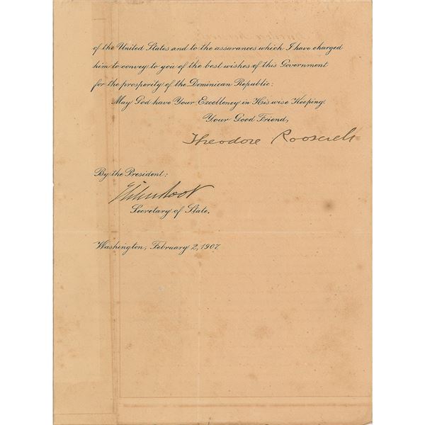 Theodore Roosevelt Letter Signed as President