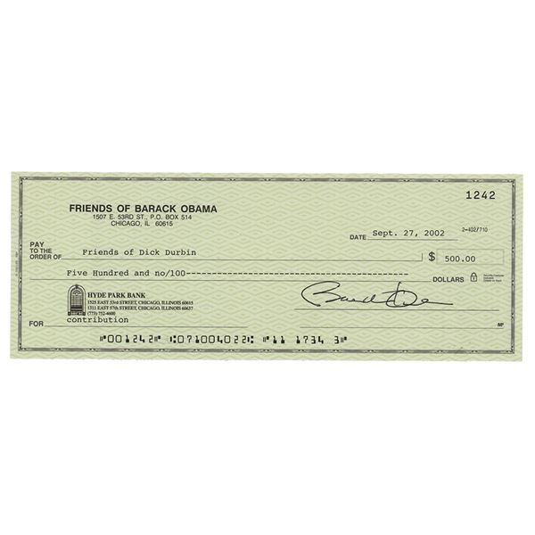 Barack Obama Signed Check