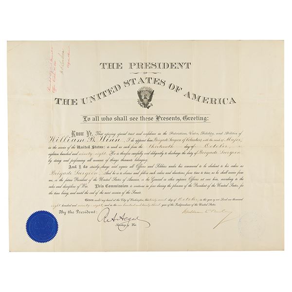 William McKinley Document Signed as President