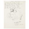 Image 1 : Woody Guthrie Handwritten Lyrics and Original Sketch