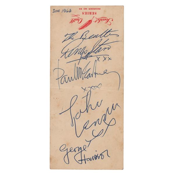 Beatles Signatures (June 1963)