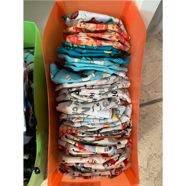 Tote of Hand Made Cloth Masks assorted