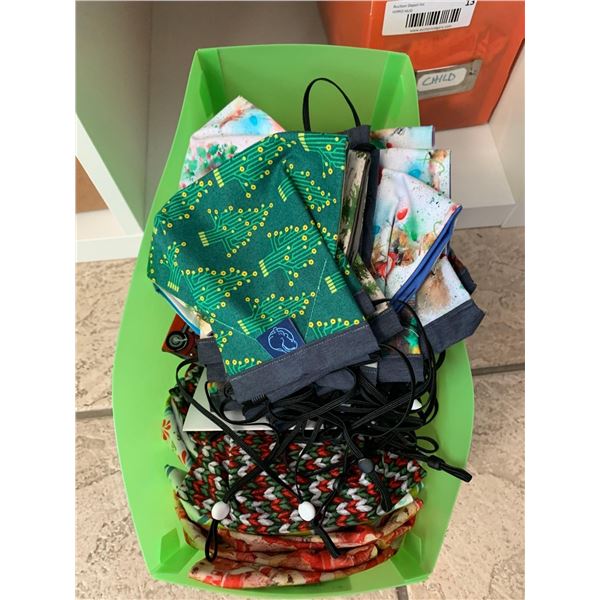 Tote of Hand Made Cloth Masks assorted