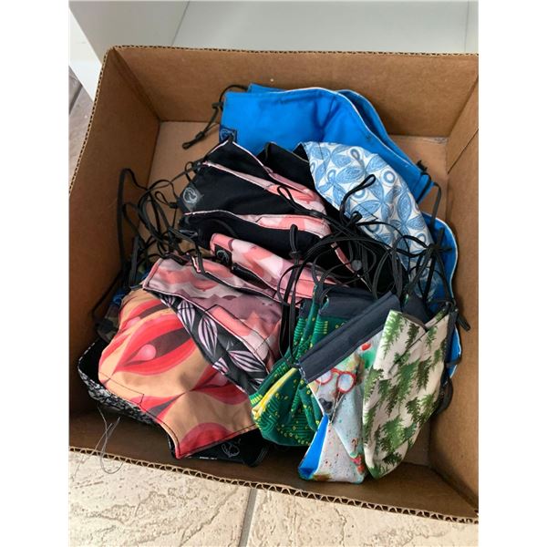box of Hand Made Cloth Masks assorted