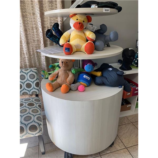 Rolling Round 3 Tier Retail Display Bunk ( no contents)