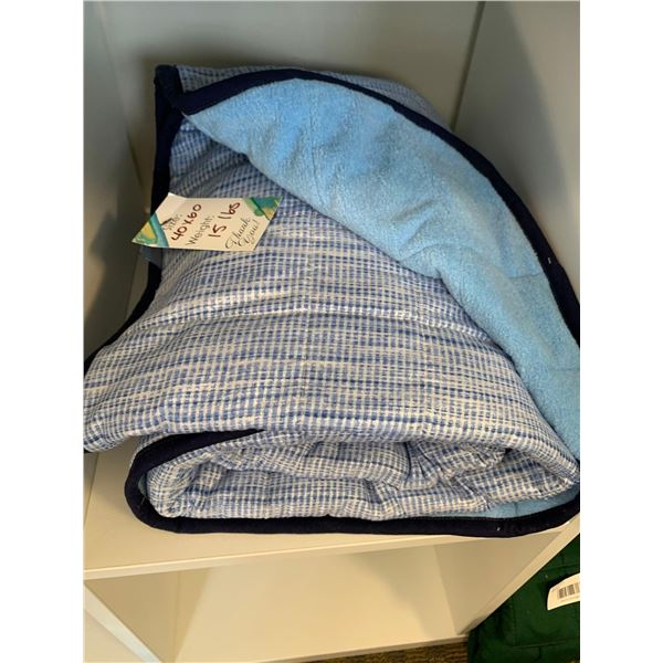 Hippo Hug Weighted Blanket -40x60 Grey/Blue 15lbs