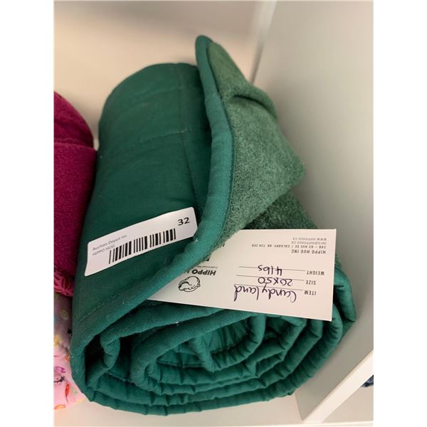 Hippo Hug Customized Weighted Blanket -20x50 Candyland Green 4 lbs