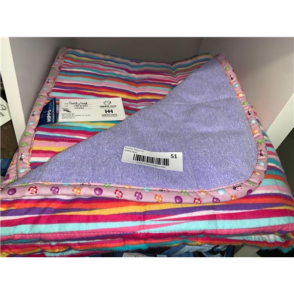Hippo Hug Customized Weighted Blanket - 40x50 - Candy Land 15 lbs