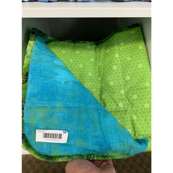 Hippo Hug Customized Weighted Blanket - 40x60 - green and blue 15 lbs