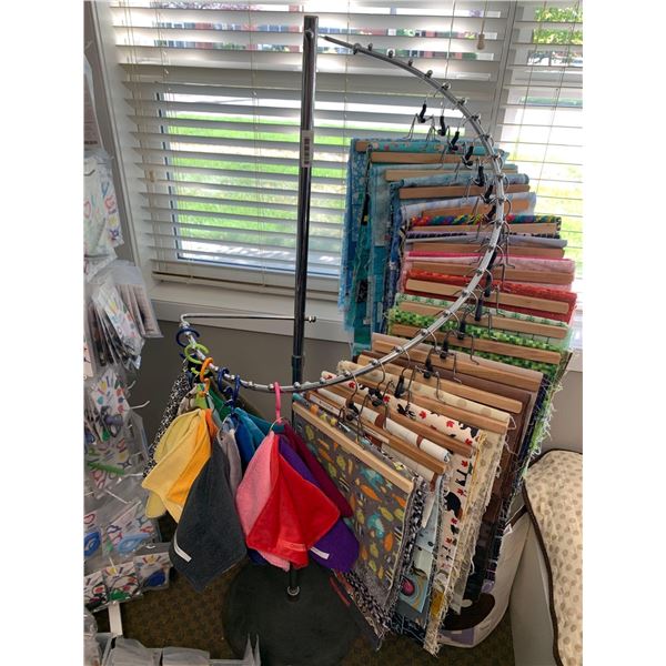 Lot of Happy Hippo Fabrics and waterfall chrome display