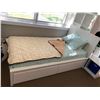 Image 2 : Twin Size Captains Bed with sheets and weighted blanket and mattress