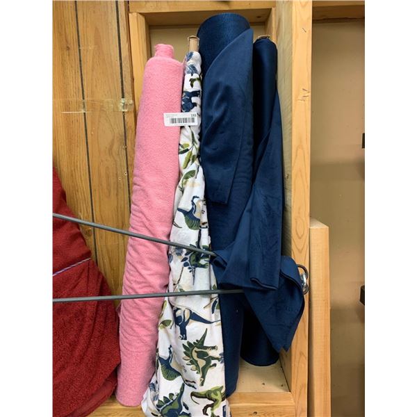 Lot of Assorted Bolts of Fabric