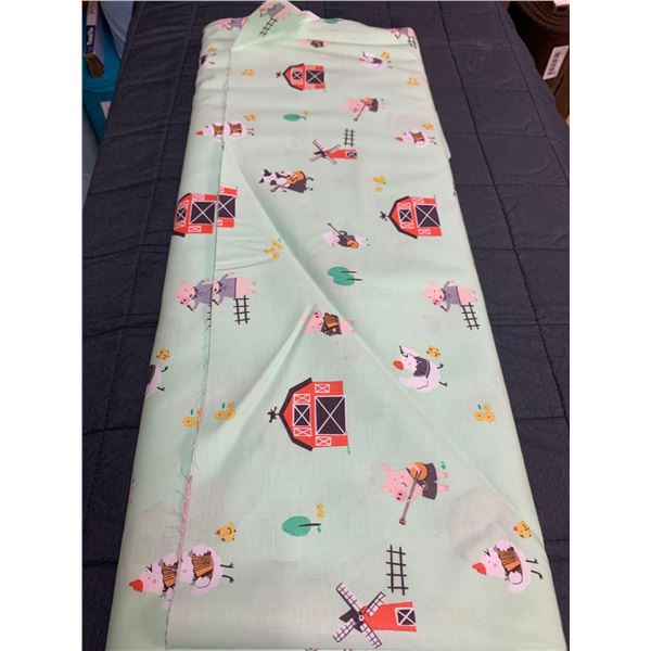 TrendTex Fabrics Cotton Fabric Bolt-Green Animal Farm
