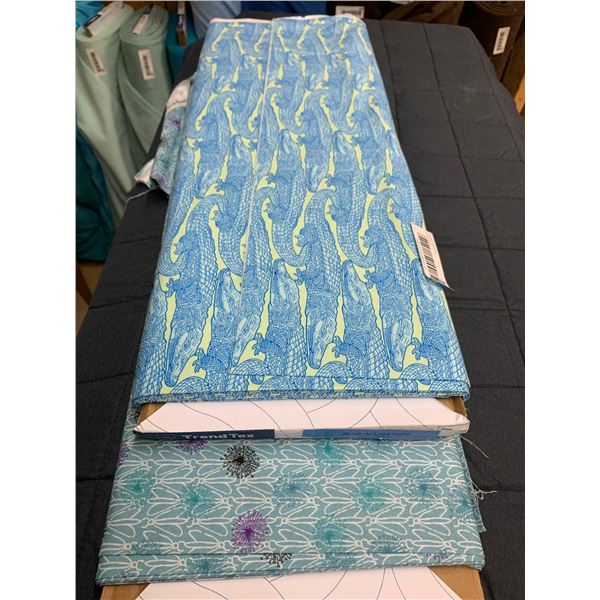 Bolts of Cotton Fabric-Dandelion and Blue Alligators