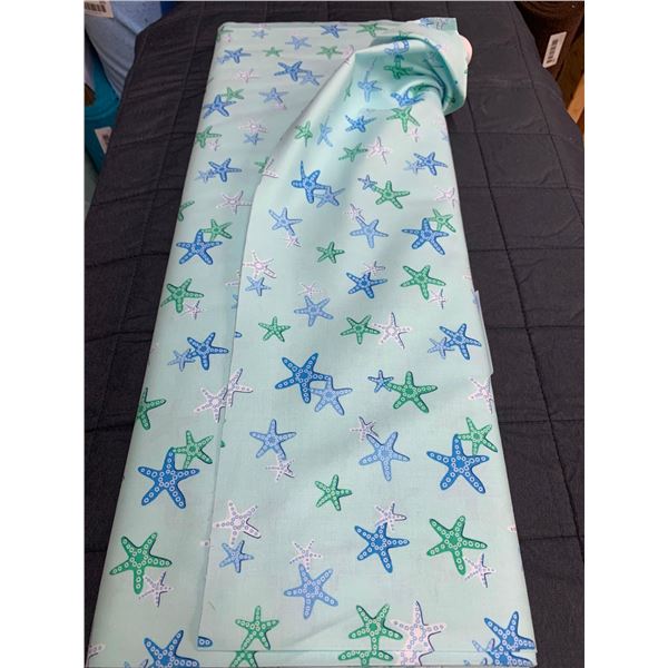 Aqua Starfish Cotton Fabric Bolt by Michael Miller