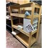 Image 1 : 4 Tiered Shelving Unit-Wood on wheels