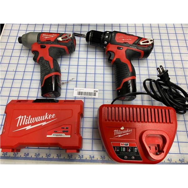 Milwaukee Drills and Charger lot of 2