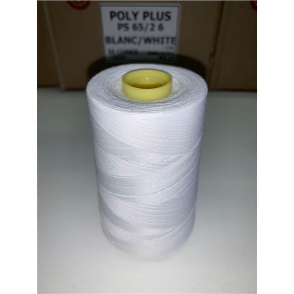 Case lot of 30 Cones Lot of White Poly Plus Thread