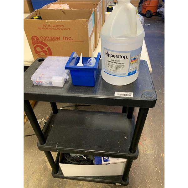 3 tier Shelf and Sewing Machine Oil