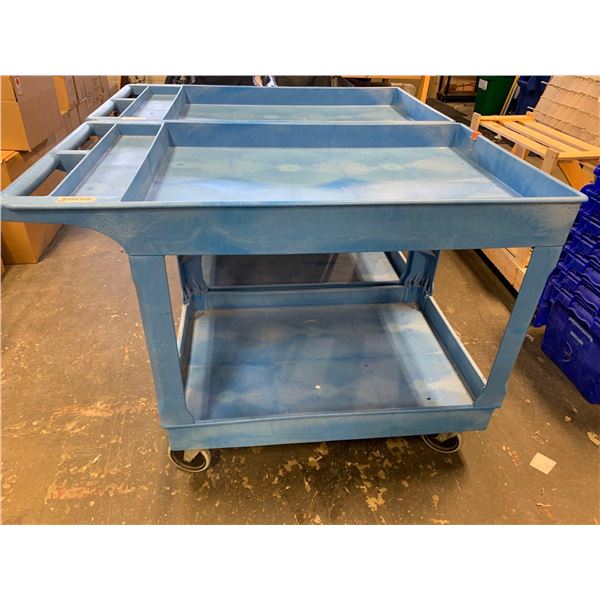 Industrial Large Heavy Duty Rolling 4 wheel stock Cart - Blue