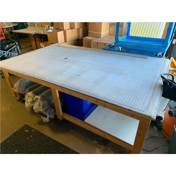 Large Cutting Mat (116 x 56 inch) with rolling wood cutting table