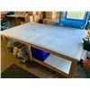 Image 1 : Large Cutting Mat (116 x 56 inch) with rolling wood cutting table