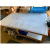 Image 2 : Large Cutting Mat (116 x 56 inch) with rolling wood cutting table